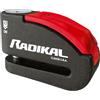 RADIKAL RK15 Antifurto Moto Blocca Disco Premium con Allarme | Attivazione a scelta, 120dB, Avviso LED, Warning Preallarme | Lucchetto Omologato SRA, Acciaio Cementato Doppio Bloccaggio ø14, Rosso