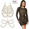 Cottelli Collection Body Chain Oro Cottelli ACCESSOIRES - Gioiello Corpo Regolabile 3 Ganci Lingerie
