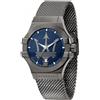 Maserati Orologio Uomo Maserati Potenza Cinturino Acciaio Nero Quadrante Blu Tridente