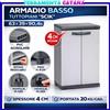 garofalo armadietto da esterno armadio basso 2 ante mobile per mobiletto con ripiani