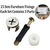 Camma Serrature Bulloni Three-in-Connettore Legno Cavicchi Cassetti 25 Set
