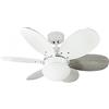 wonderlamp - Ventilatore da soffitto con luce Toro, lame reversibili, 1xE27, max. 60 W, 3 velocità, Estate/Inverno, Bianco o Grigio