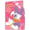 Creativ'World 200004!DAISY! - Biglietto di compleanno con adesivi Disney Junior Daisy Duck Minnie, gatto, uccello Canari Frankie, con busta rosa viola, 12 x 17,5 cm
