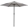 Baroni Home Ombrellone Dritto da Giardino, Ombrellone Parasole per Terrazzo e Balcone con Chiusura a Manovella, Parasole Regolabile per Giardino, Grigio, Ø2,70 x 2,36 metri