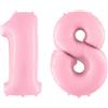 Dream's Party Pallone compleanno numero 18 anni Rosa 101cm palloncini gonfiabile aria, ELIO
