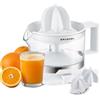 Grunkel - XP-545NG - Spremiagrumi compatto e piccolo Due coni intercambiabili, regolatore di polpa 5 livelli, doppia giro, Caraffa 500 ml rimovibile, facile da pulire - Bianco - 40 W