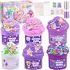 AMCHLEL 6 Pezzi Fluffy Butter Slime Set Viola Crystal Slime per Bambini Butter