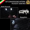 ELM LED INTERNI ABITACOLO PEUGEOT 3008 MK2 ALETTE PARASOLE + BAGAGLIO 6000K NO ERROR