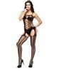 Bodystocking Sexy Donna Tutina Nera Rete Aperta Reggicalze Integrato Hot TgU