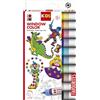 Marabu 0306000000100 Kids Window Color Set da 10 x 25 ml di Vernice e Foglio da colorare A4 con 18 Motivi, Pittura per finestre a Base d'Acqua, Adatto per Vetro, specchi, Piastrelle e pellicole