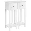 Yaheetech 2 Comodini Camera da Letto Mobiletto Stretto in Stile Shabby Chic Tavolino Lato