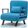 BAKAJI Poltrona Divano Letto Singolo Reclinabile 3 in 1 Sedia Convertibile in Chaise