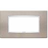 Vimar 20654.C14 Eikon placca Classic 4 moduli, 14.2x8.5x0.9cm, titanio matt