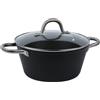 axentia 135659 - Pentola, Ø ca. 24 cm, forgiato, con coperchio in vetro, colore: Nero