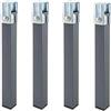 DUÉRMETE ONLINE Set di 4 gambe quadrate con morsetto per rete da 30 x 30 mm, altezza 27 cm, grigio, 27 cm