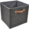 Homéa, Cubo portaoggetti in feltro L31 x P28 x H31 cm Slow Life Grigio scuro