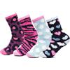 A2Z 4 Kids Pacco A2Z Di 4 Calze Fluffy Morbide Per Donne Con Antiscivolo Per Letto