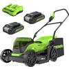 Greenworks Tosaerba a Batteria Li-Ion 48V (24V x 2) Taglio 36cm fino a 200m2, Cesto 40L, Altezza Taglio 5 livelli, Due Batterie 2 x 24V 2Ah e Caricatore ，GD24X2LM36K2x