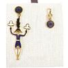 Hermes Orecchini HERMES Grand Parade Fireworks Maker metallo blu navy oro nero donna...