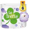 Le Trefle Douceur Fleur de coton - Carta igienica - 4 maxi rotoli = 6 rotoli classici - Lozione con estratti di cotone - Imballaggio riciclabile - Certificato FSC® Misto