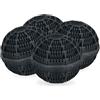 Relaxdays Sfere per Lavatrice, Set da 4, Palle per Lavaggio Senza Detersivo, Alternativa Ecologica, Palline Bucato, Nero