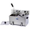 Maxima Friggitrice professionale elettrica 2 vasche - 2 x 8L con rubinetto
