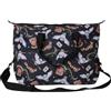 Harry Potter Borsone da viaggio Hogwarts con stampa su tutta la superficie, con gufo, occhiali, Nero, Taglia unica, Borsone Weekender