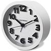 Metronic 477307 Classic Sveglia Analogica con Movimento al Quarzo, Bianco