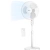 Midea MFS400M0APW0 Ventilatore a Piantana 40W Altezza Regolabile Ventilatore Silenzioso Con Telecomando 3 Livelli di Velocità, Oscillazione 85°,Altezza regolabile da 1,1 a 1,3 metri,Colore Bianco