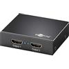 Goobay 58977 Splitter HDMI Ultra HD 4K/2K, 1 Ingresso/2 Uscite, Nero