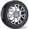 Volkswagen Leichtmetallfelge Upsilon per up!, Alluminio/Magnesio/Silicio, Nero Lucido, 6,0J x 16, Superficie Lucida, PCD 100/4, ET 43mm