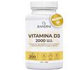 Bandini® Vitamina D3 200 compresse - 2000 UI (Scorta 6 mesi) - Alto Dosaggio