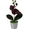 Pianta artificiale in vaso orchidea Phalaenopsis plastica 25 cm per decorazione