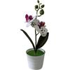 Pianta artificiale in vaso orchidea Phalaenopsis plastica 25 cm per decorazione