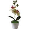 Pianta artificiale in vaso orchidea Phalaenopsis plastica 25 cm per decorazione