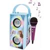 Lexibook, Frozen, Altoparlante Portatile Bluetooth con Microfono, Effetti Luminosi, Karaoke, Senza Fili, USB, Scheda SD, Batteria Ricaricabile, Blu/Viola, BTP180FZZ