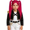 Fiestas Guirca Parrucca K-pop pink charm bambina Fucsia