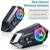 V12 INTERFONO MOTO BLUETOOTH 5.4 CASCO AURICOLARE IMPERMEABILE LED RGB MICROFONO