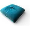 N/A Astuccio Porta Gioielli Velluto Turchese 9x9x3cm Custodia Anelli Orecchini