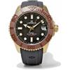 Lorenz Orologio Uomo Lorenz DI-300 Automatico Diver 300m Oro Cinturino Gomma 030258DD
