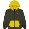 Nike Jordan - Felpa Ragazzi con Cappuccio e Zip MJ Brooklyn, Verde Codice 95F120-F...