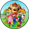 Decora Cialda - Ostia per torte Supermario & Friends Formato grande A3 cm. 28 diametro