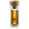 TEA SOUL, Termos in Vetro con Filtro da tè in Acciaio, Bottiglia da tè Portatile di Vetro e bambù, Bottiglia Termica capacità: 350 ml