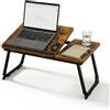 Relaxdays Tavolino Porta Laptop per Letto e Divano, Pieghevole, Altezza Regolabile, Metallo