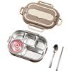 Porta Pranzo Portatile in Acciaio Inox con Scomparti Multipli Cassaforte per Mic