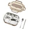 Porta Pranzo Portatile in Acciaio Inox con Scomparti Multipli Cassaforte per Mic