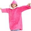 A2Z 4 Kids® Coperta Con Cappuccio Oversized Rosa Super Morbida Calda In Fleece Unisex