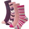 A2Z Calze Da Donna 4 Pezzi Striate Resistenti Comode Invernali Calde Con Antiscivolo