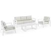 bizzotto Salotto Da Esterno Alluminio Divano 3 Posti 2 Poltrone Baltic Bianco Bizzotto