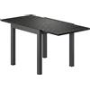 Outsunny Tavolo Estensibile Alluminio, Piano Effetto Legno, Nero